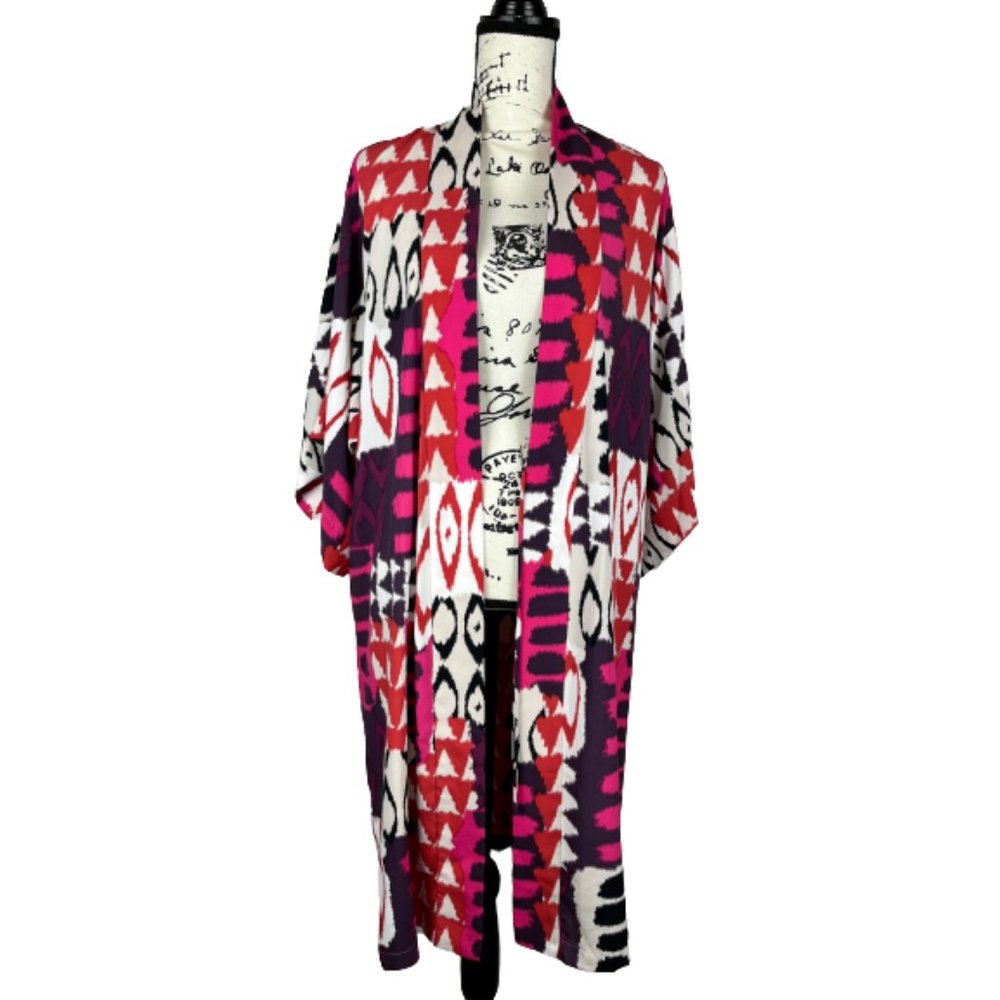 NATORI Long Satin Kimono Robe Size Small No Belt